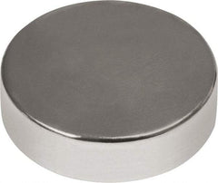 Mag-Mate - 1/2" Diam x 3/16" High Neodymium Rare Earth Magnet - 11.5 Lb Max Capacity, 180°F Max, Nickel Plated - Caliber Tooling