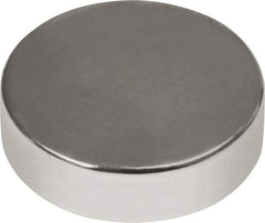 Mag-Mate - 1/2" Diam x 3/16" High Neodymium Rare Earth Magnet - 9.3 Lb Max Capacity, 180°F Max, Nickel Plated - Caliber Tooling