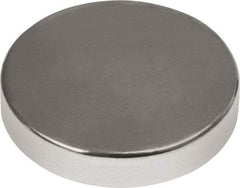 Mag-Mate - 1/2" Diam x 1/8" High Neodymium Rare Earth Magnet - 7.7 Lb Max Capacity, 180°F Max, Nickel Plated - Caliber Tooling