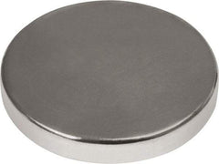 Mag-Mate - 1" Diam x 3/16" High Neodymium Rare Earth Magnet - 38.4 Lb Max Capacity, 180°F Max, Nickel Plated - Caliber Tooling