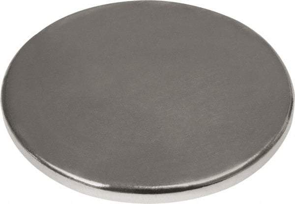 Mag-Mate - 1" Diam x 1/16" High Neodymium Rare Earth Magnet - 16.5 Lb Max Capacity, 180°F Max, Nickel Plated - Caliber Tooling