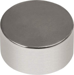 Mag-Mate - 1/2" Diam x 1/4" High Neodymium Rare Earth Magnet - 10.88 Lb Max Capacity, 180°F Max, Nickel Plated - Caliber Tooling