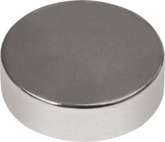 Mag-Mate - 1/2" Diam x 1/8" High Neodymium Rare Earth Magnet - 6.08 Lb Max Capacity, 180°F Max, Nickel Plated - Caliber Tooling