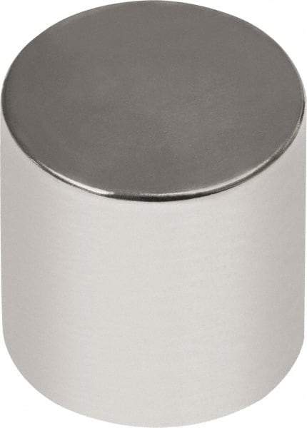 Mag-Mate - 3/8" Diam x 1/2" High Neodymium Rare Earth Magnet - 8.5 Lb Max Capacity, 180°F Max, Nickel Plated - Caliber Tooling