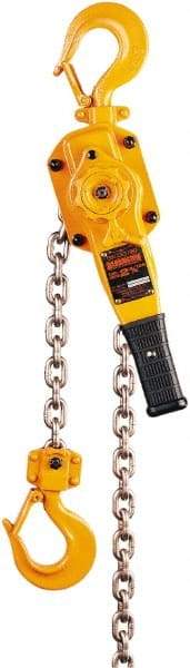 Harrington Hoist - 5,500 Lb Lifting Capacity, 20' Lift Height, Lever Hoist - Made from Chain, 81 Lb Avg Pull to Lift Rated Load, 1 Chain - Caliber Tooling