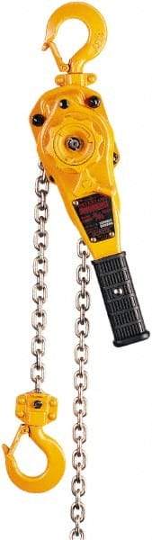 Harrington Hoist - 1,500 Lb Lifting Capacity, 10' Lift Height, Lever Hoist - Made from Chain, 54 Lb Avg Pull to Lift Rated Load, 1 Chain - Caliber Tooling