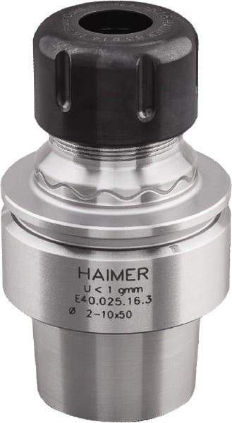 HAIMER - 1/8" to 3/4" Capacity, 2.95" Projection, HSK50E Hollow Taper, ER32 Collet Chuck - 0.0001" TIR, Through-Spindle & DIN Flange Coolant - Exact Industrial Supply