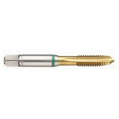 44028 2B 3-Flute Cobalt Green Ring Spiral Point Plug Tap-TiN - Caliber Tooling