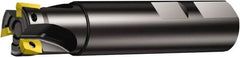 Sandvik Coromant - 1-1/2" Cut Diam, 15.6972mm Max Depth of Cut, 1-1/4" Shank Diam, 4-1/2" OAL, Indexable Square Shoulder Ramping End Mill - R390-17.. Inserts, Weldon Shank, 90° Lead Angle, Through Coolant, Series CoroMill 390 - Caliber Tooling