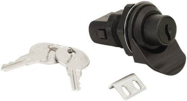 Made in USA - 2.07" Long x 1.13" Wide x .98" High, Push Knob Latch - Plastic, with Black Finish - Caliber Tooling