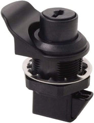 Made in USA - 2.07" Long x 1.13" Wide x .98" High, Push Knob Latch - Plastic, with Black Finish - Caliber Tooling