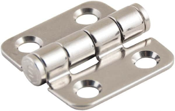 Made in USA - 1-1/2" Long x 1-1/2" Wide, Cabinet Hinge - 316 Stainless Steel, High Gloss Finish - Caliber Tooling