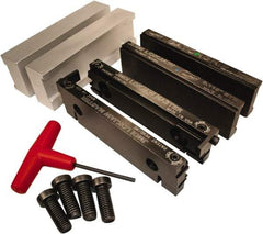 Jet Machining - 6" Jaw Width, " Jaw Height, Standard Vise Jaw Sets - Hardened Steel - Caliber Tooling