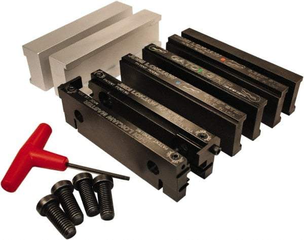 Jet Machining - 6" Jaw Width, " Jaw Height, Standard Vise Jaw Sets - Hardened Steel - Caliber Tooling