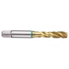 M3x0.50 6H 3-Flute Cobalt Green Ring Semi-Bottoming 40 degree Spiral Flute Tap-TiN - Caliber Tooling