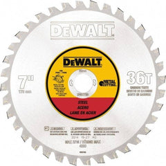 DeWALT - 7" Diam, 25/32" Arbor Hole Diam, 36 Tooth Wet & Dry Cut Saw Blade - Steel, Crosscutting Action, Standard Round Arbor - Caliber Tooling