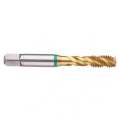 2-64 2B 3-Flute Cobalt Green Ring Semi-Bottoming 40 degree Spiral Flute Tap-TiN - Caliber Tooling