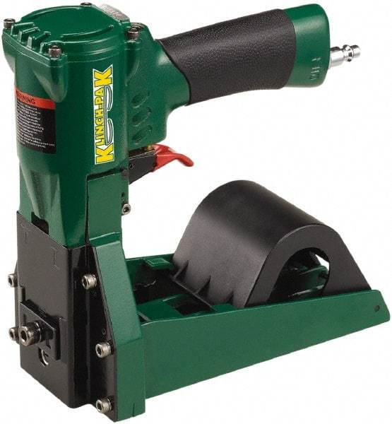 Klinch-Pak - Pneumatic Staple Gun - 1-1/4" Staples, 1000 Lb Capacity, Green, Aluminum - Caliber Tooling