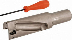 Hertel - 4" Max Drill Depth, 2xD, 2" Diam, Indexable Insert Drill - 2 Inserts, 1-1/2" Shank Diam, Straight Shank - Caliber Tooling