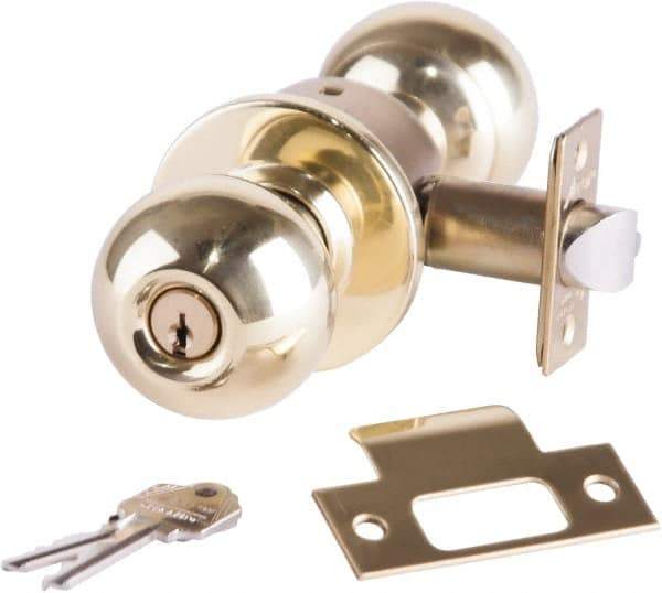 Arrow Lock - Entrance Lever Lockset - 2-3/4" Back Set, Steel, Bright Brass Finish - Caliber Tooling