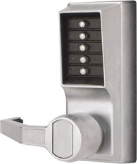 Kaba Access - Combination Entry Lever Lockset - 2-3/4" Back Set, No Cylinder, Zamak3, Satin Chrome Finish - Caliber Tooling