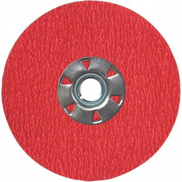 VSM - 4-1/2" Diam 7/8" Hole 24 Grit Fiber Disc - Very Coarse Grade, Ceramic, 13,000 Max RPM, Series XF870 - Caliber Tooling