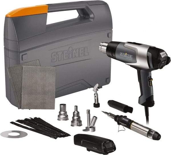 Steinel - 120 to 1,200°F Heat Setting, 4 to 13 CFM Air Flow, Heat Gun Kit - 120 Volts, 13.5 Amps, 1,600 Watts, 6' Cord Length - Caliber Tooling