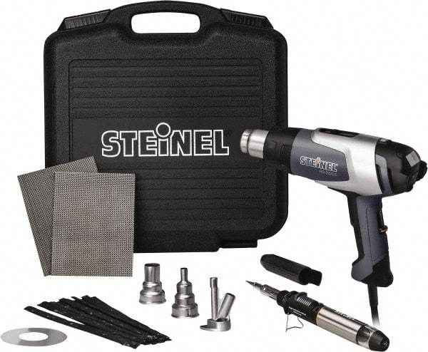 Steinel - 120 to 1,200°F Heat Setting, 4 to 13 CFM Air Flow, Heat Gun Kit - 120 Volts, 13.5 Amps, 1,600 Watts, 6' Cord Length - Caliber Tooling