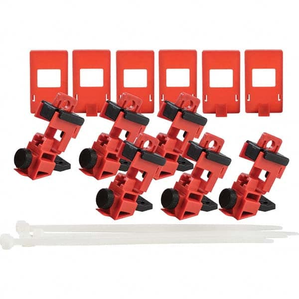 Brady - Pack of 6 Single-Pole Circuit Breaker Lockouts - Caliber Tooling