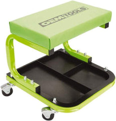 OEM Tools - 330 Lb Capacity, 4 Wheel Creeper Seat with Tray - Steel, 14-1/4" High x 14" Wide - Caliber Tooling