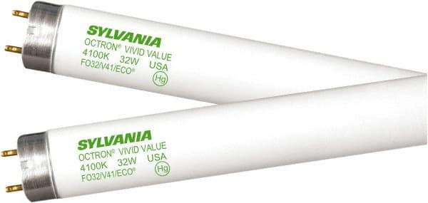 SYLVANIA - 32 Watt Fluorescent Tubular Medium Bi-Pin Lamp - 5,000°K Color Temp, 2,500 Lumens, T8, 22,000 hr Avg Life - Caliber Tooling