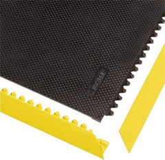 Notrax - 3' Long x 2" Wide x 1/2" Thick, Anti-Fatigue Modular Matting Tiles - Male, 4 Interlocking Sides, Yellow, For Dry Areas, Series 041 - Caliber Tooling