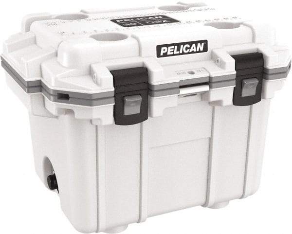 Pelican Products, Inc. - 30 Qt Cooler - Polypropylene, White/Gray - Caliber Tooling