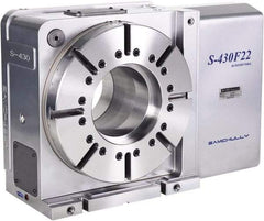 Samchully - 1 Spindle, 432mm Horizontal & Vertical Rotary Table - 500 kg (1100 Lb) Max Horiz Load, 283mm Centerline Height, 194mm Through Hole - Caliber Tooling