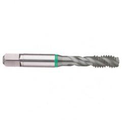 M4x0.70 6H 3-Flute Cobalt Green Ring Semi-Bottoming 40 degree Spiral Flute Tap-TiCN - Caliber Tooling