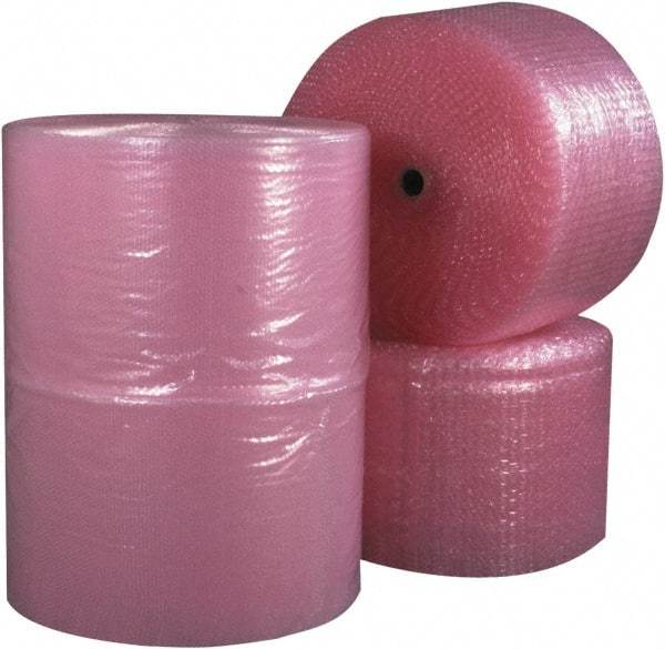 Made in USA - 3,000" Long x 48" Wide, Antistatic Bubble Roll - Pink, Standard Grade - Caliber Tooling