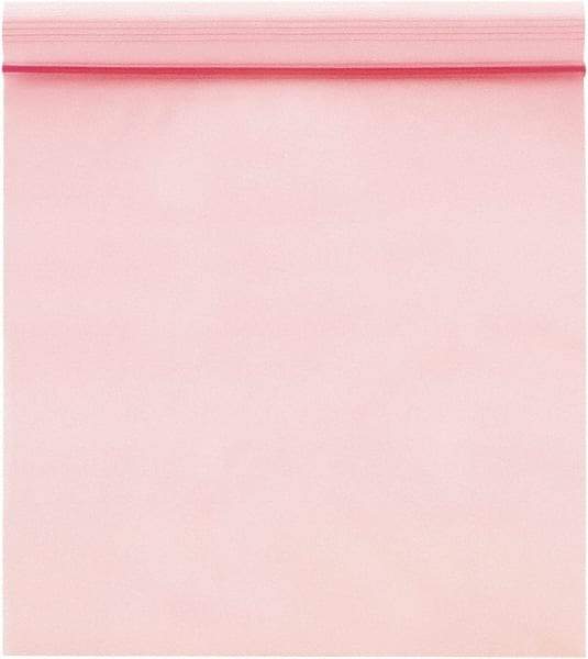 Value Collection - 8" Long x 8" Wide, 4 mil Thick, Self Seal Antistatic Poly Bag - Pink, Heavy-Duty Grade - Caliber Tooling