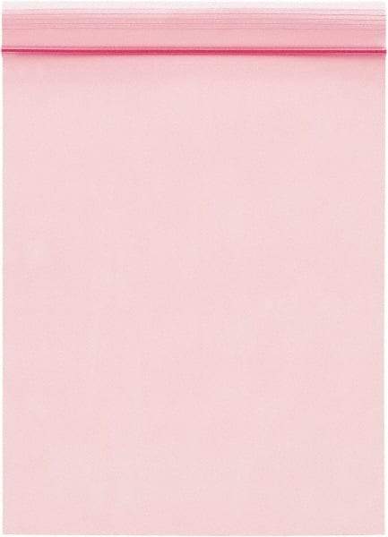 Value Collection - 10" Long x 8" Wide, 2 mil Thick, Self Seal Antistatic Poly Bag - Pink, Standard Grade - Caliber Tooling