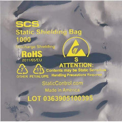 Made in USA - 4" Long x 4" Wide, 3.1 mil Thick, Open Top Static Shield Bag - Transparent, Metal-In, Standard Grade - Caliber Tooling