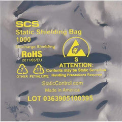 Made in USA - 5" Long x 3" Wide, 3.1 mil Thick, Open Top Static Shield Bag - Transparent, Metal-In, Standard Grade - Caliber Tooling