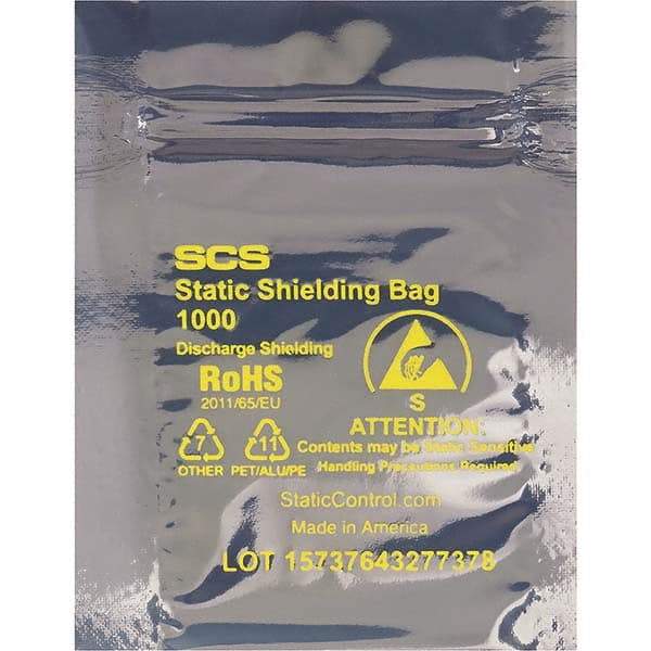 Made in USA - 15" Long x 12" Wide, 3.1 mil Thick, Self Seal Static Shield Bag - Transparent, Metal-In, Standard Grade - Caliber Tooling