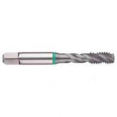 3/4-10 2B 4-Flute Cobalt Green Ring Semi-Bottoming 40 degree Spiral Flute Tap-TiCN - Caliber Tooling