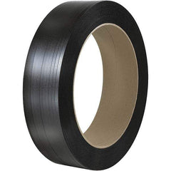 Made in USA - 3,600' Long x 5/8" Wide, Coil Case Polyester Hand Strapping - 1,100 Lb Capacity, 0.03" Thick - Caliber Tooling