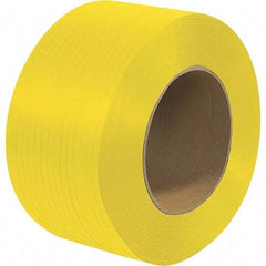 Made in USA - 9,000' Long x 1/2" Wide, Coil Case Polypropylene Strapping - 250 Lb Capacity, 0.02" Thick - Caliber Tooling