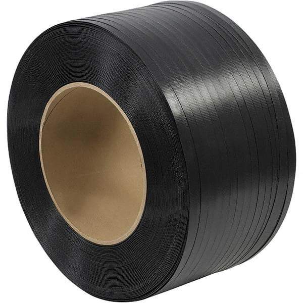 Made in USA - 7,200' Long x 1/2" Wide, Coil Case Polypropylene Strapping - 450 Lb Capacity, 0.024" Thick - Caliber Tooling