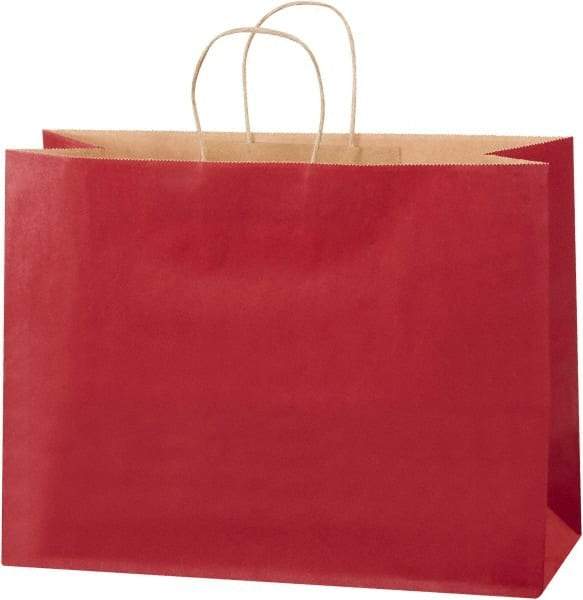 Made in USA - Kraft Grocery Bag - 16 x 6 x 12, Scarlet - Caliber Tooling