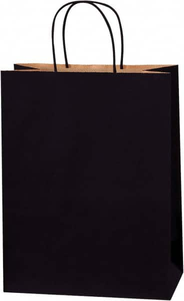 Made in USA - Kraft Grocery Bag - 10 x 5 x 13, Black - Caliber Tooling