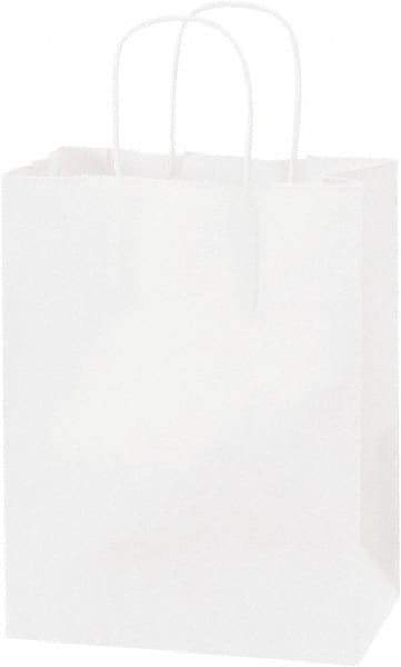 Made in USA - Kraft Grocery Bag - 8 x 4-1/2 x 10-1/4, White - Caliber Tooling