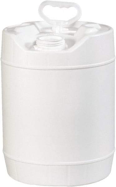 Made in USA - 5 Gal White Cylinder Metal Pail - 13-3/8" High - Caliber Tooling