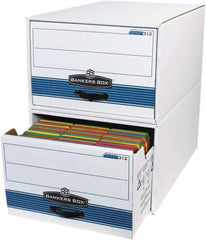 Made in USA - 1 Compartment, 15" Wide x 24" Deep, File Storage Boxes - Corrugated Cardboard, White - Caliber Tooling